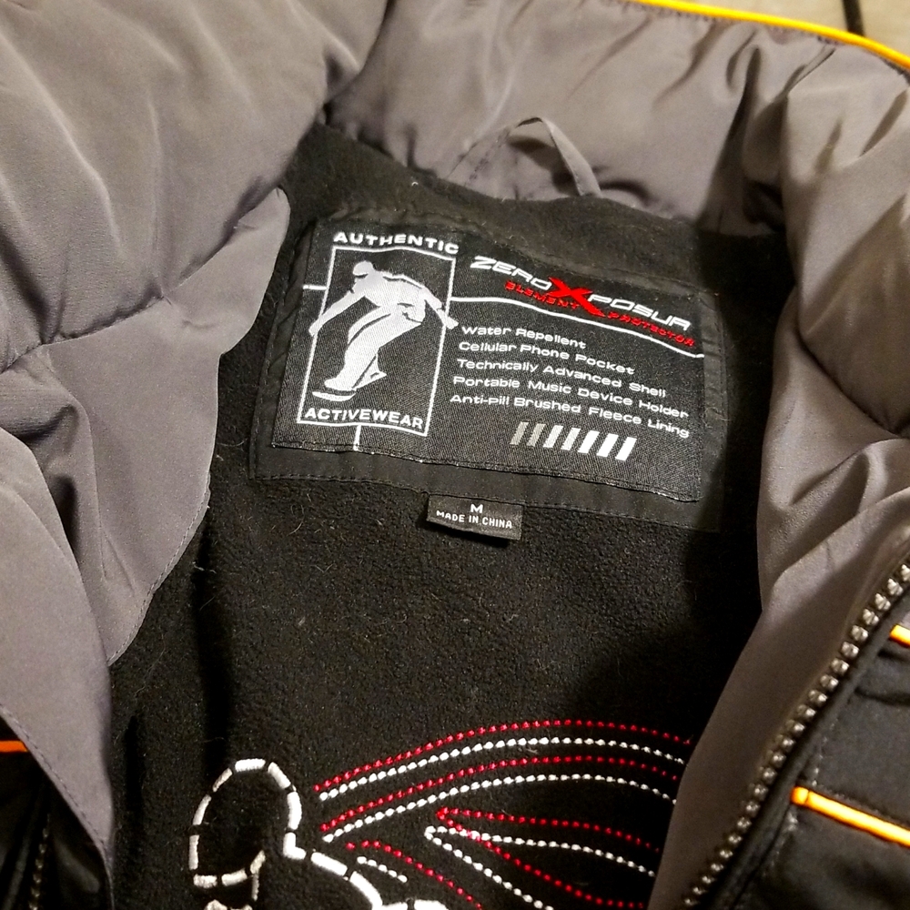 Used M Dark Gray Black and Orange  ZeroXposur Lightweight Winter Jacket